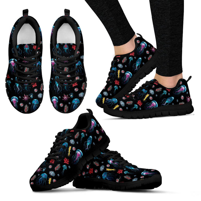 Jellyfish Underwater Print Women Sneakers - JTAMIGO.COM