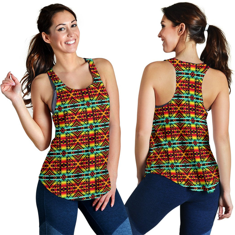 Kente Red Design African Print Women Tank Top - JTAMIGO.COM