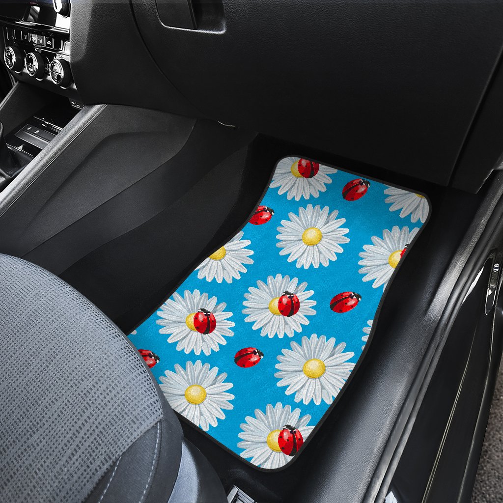 Ladybug With Daisy Themed Print Pattern Car Floor Mats Jtamigo Com