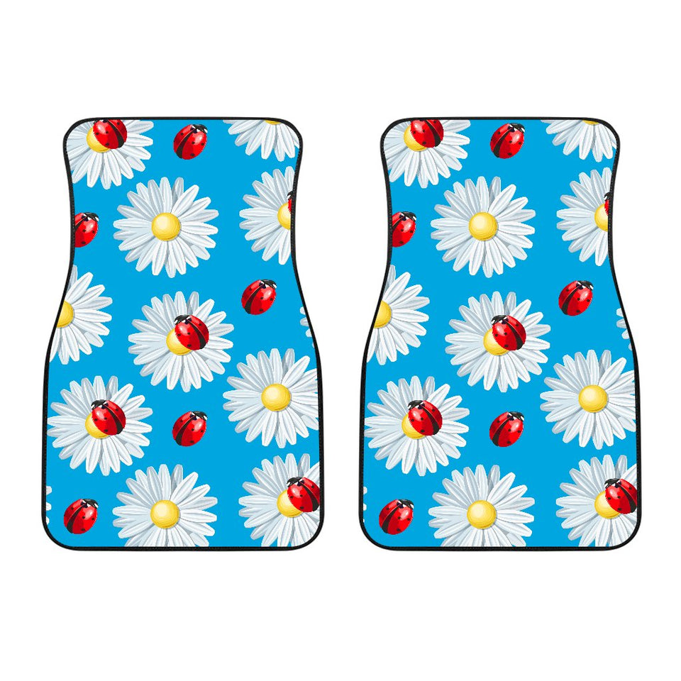 Ladybug With Daisy Themed Print Pattern Car Floor Mats Jtamigo Com