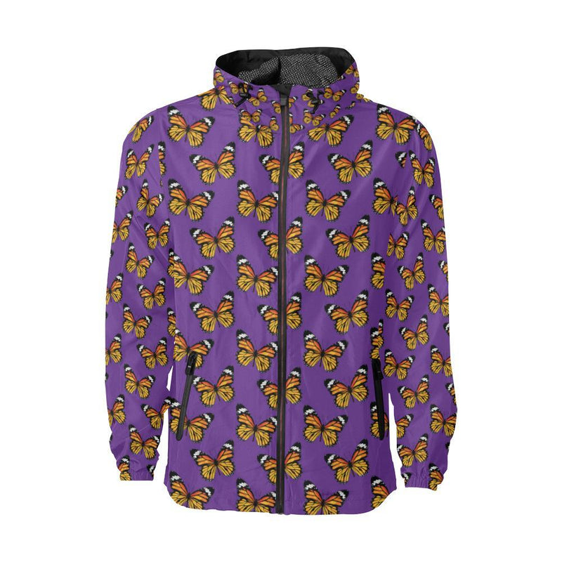 Monarch Butterfly Purple Print Pattern Unisex Windbreaker Jacket ...