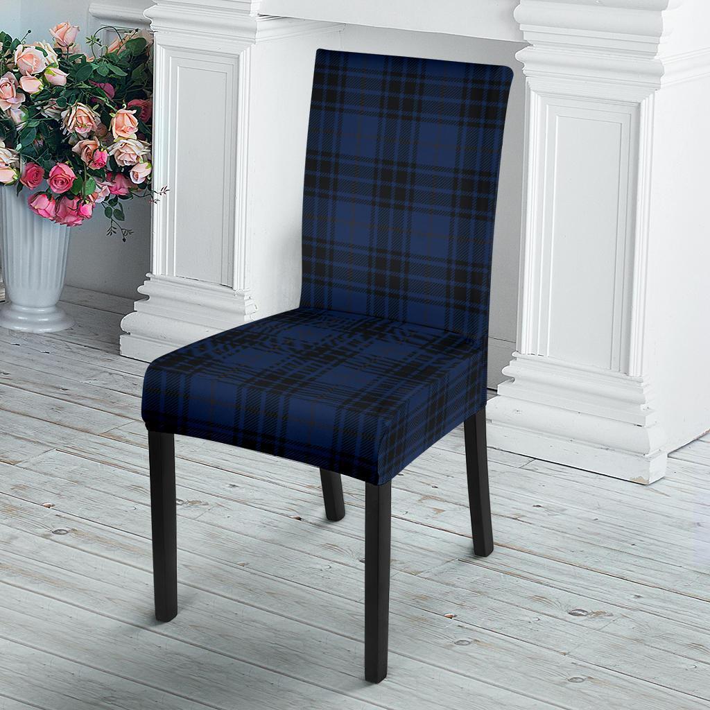 Navy Blue Tartan Plaid Pattern Dining Chair Slipcover ...