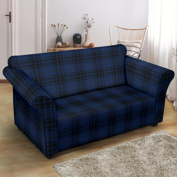 Navy Blue Tartan Plaid Pattern Loveseat Couch Slipcover ...