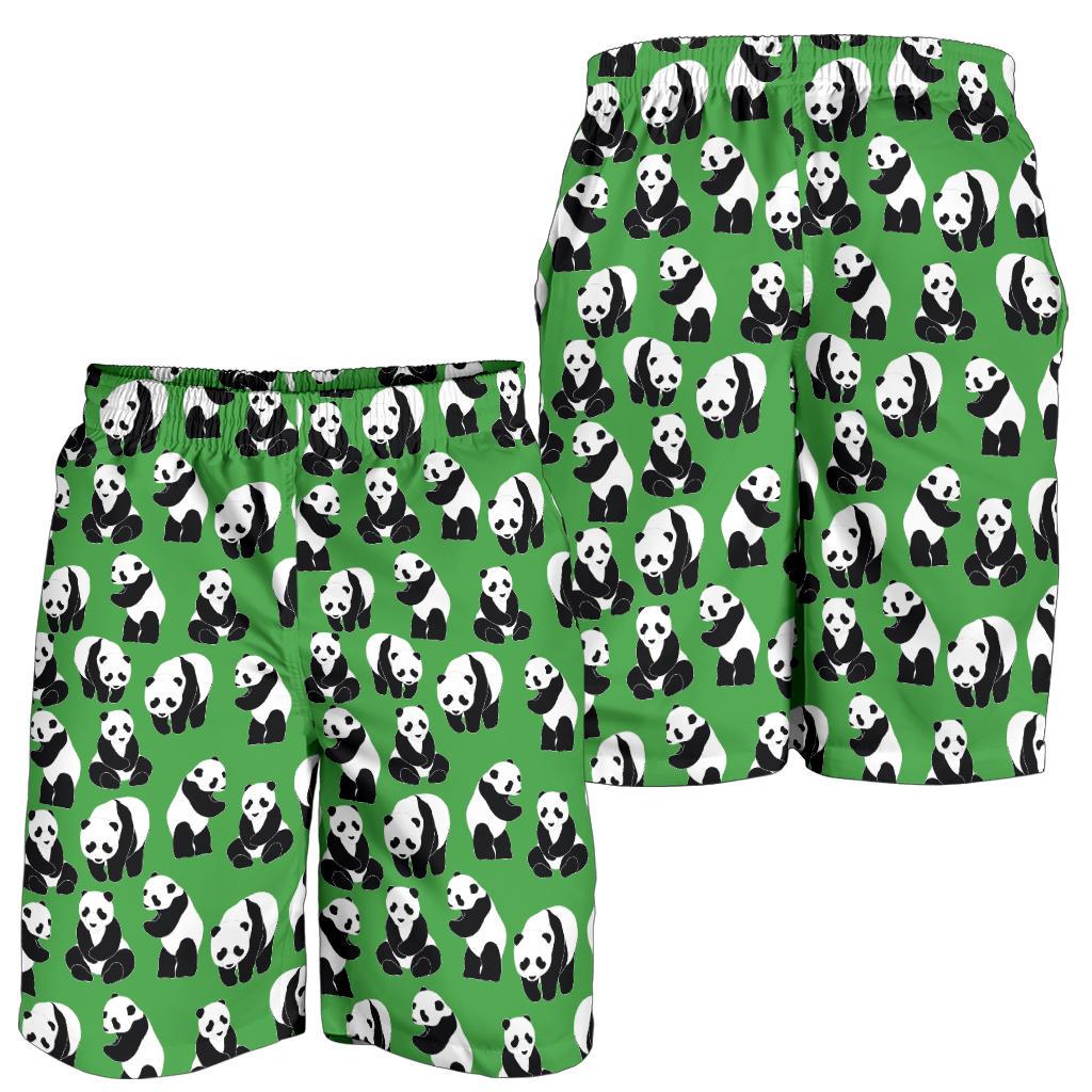 Panda Bear Pattern Themed Print Mens Shorts - JTAMIGO.COM