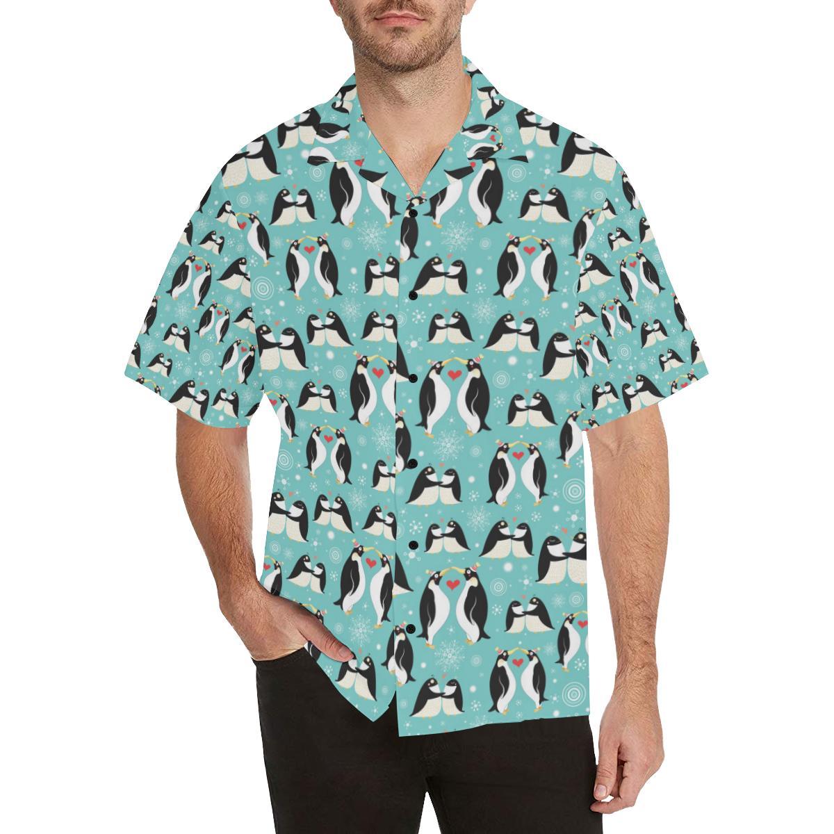 Penguin Love Print Hawaiian Shirt - JTAMIGO.COM