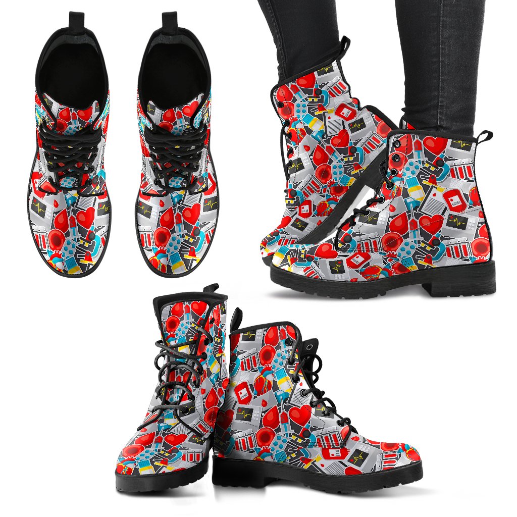 Phlebotomist Medical Themed Women Leather Boots - JTAMIGO.COM