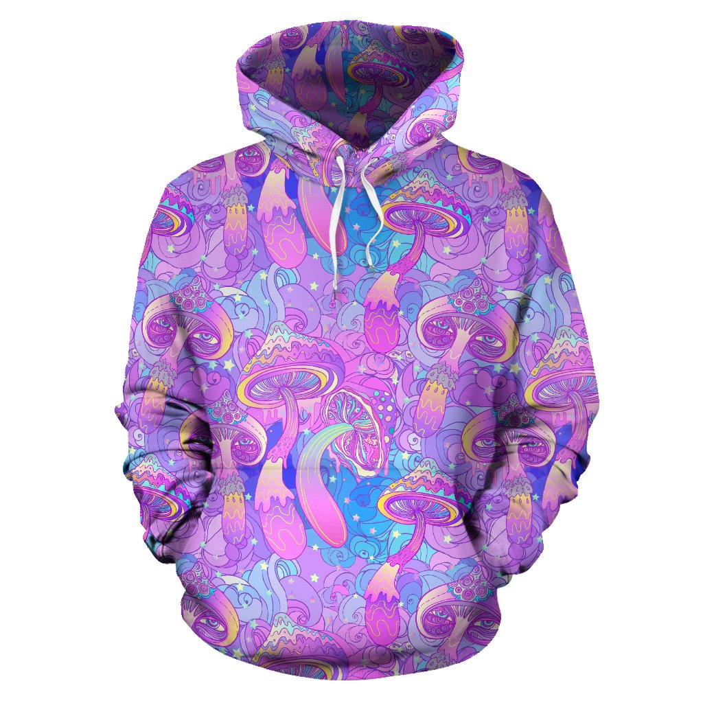 Psychedelic Trippy Mushroom Print Pullover Hoodie - JTAMIGO.COM