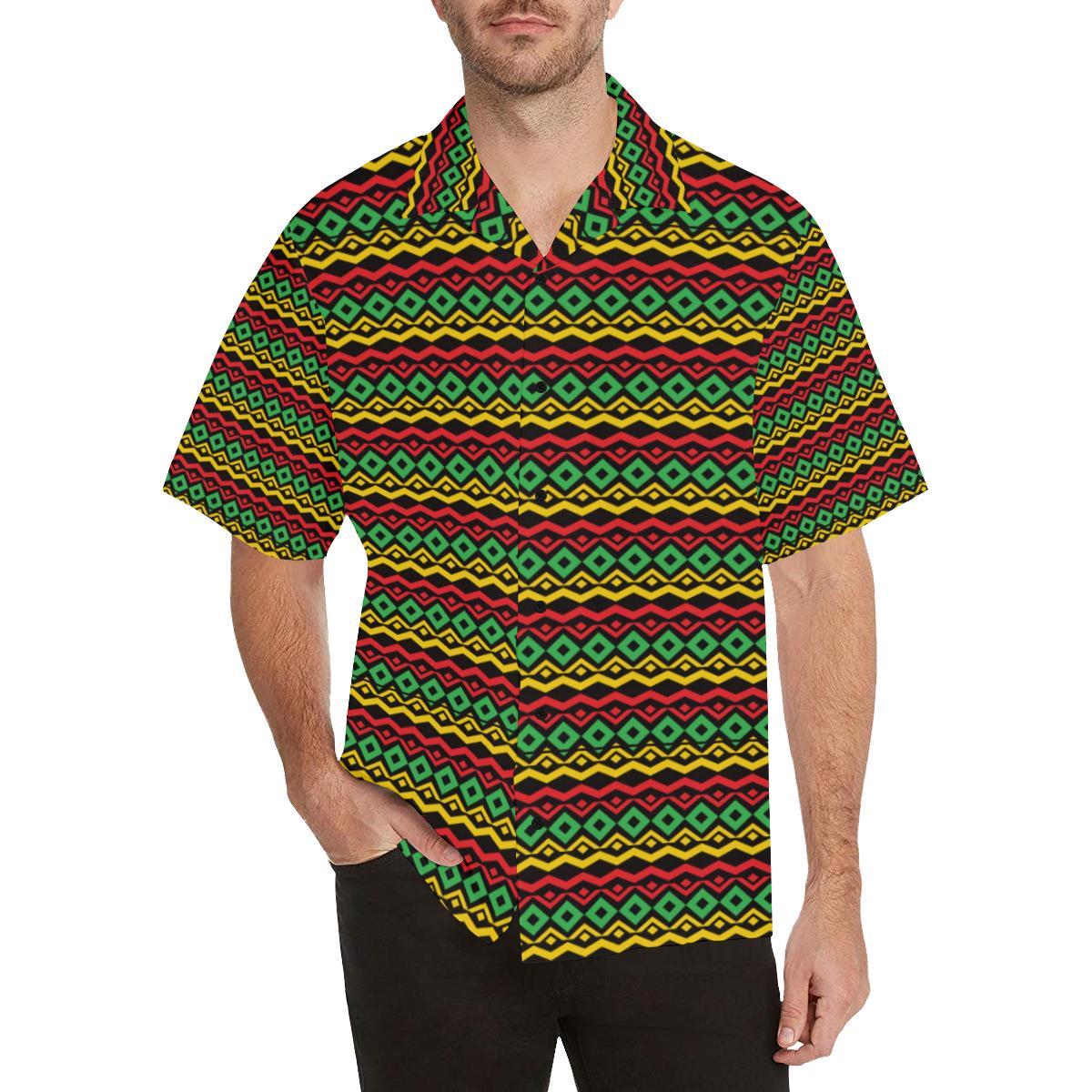 Rasta Reggae Color Themed Hawaiian Shirt - JTAMIGO.COM