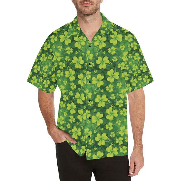 Shamrock Clover Print Hawaiian Shirt - JTAMIGO.COM