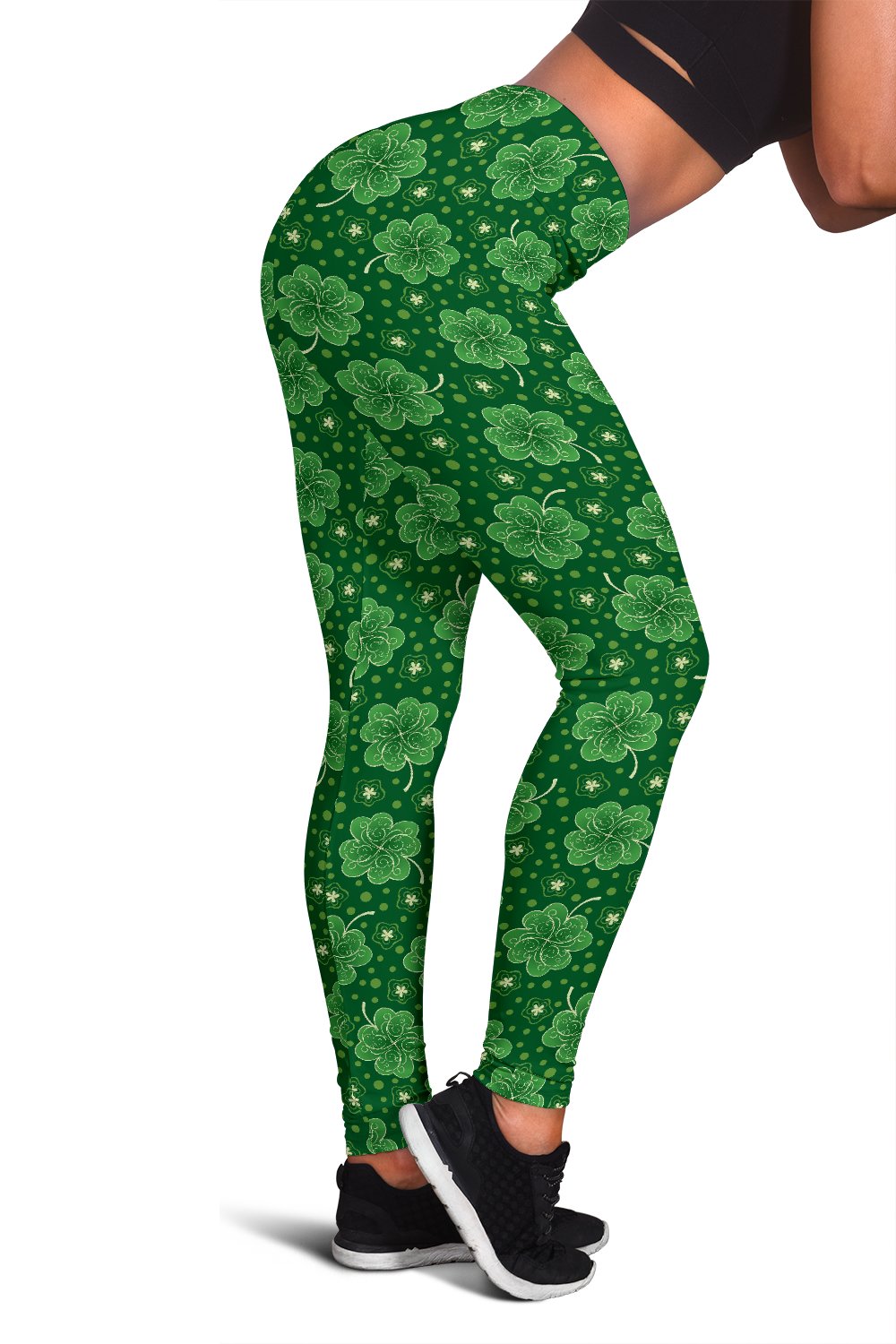 Shamrock Design Print Women Leggings - JTAMIGO.COM