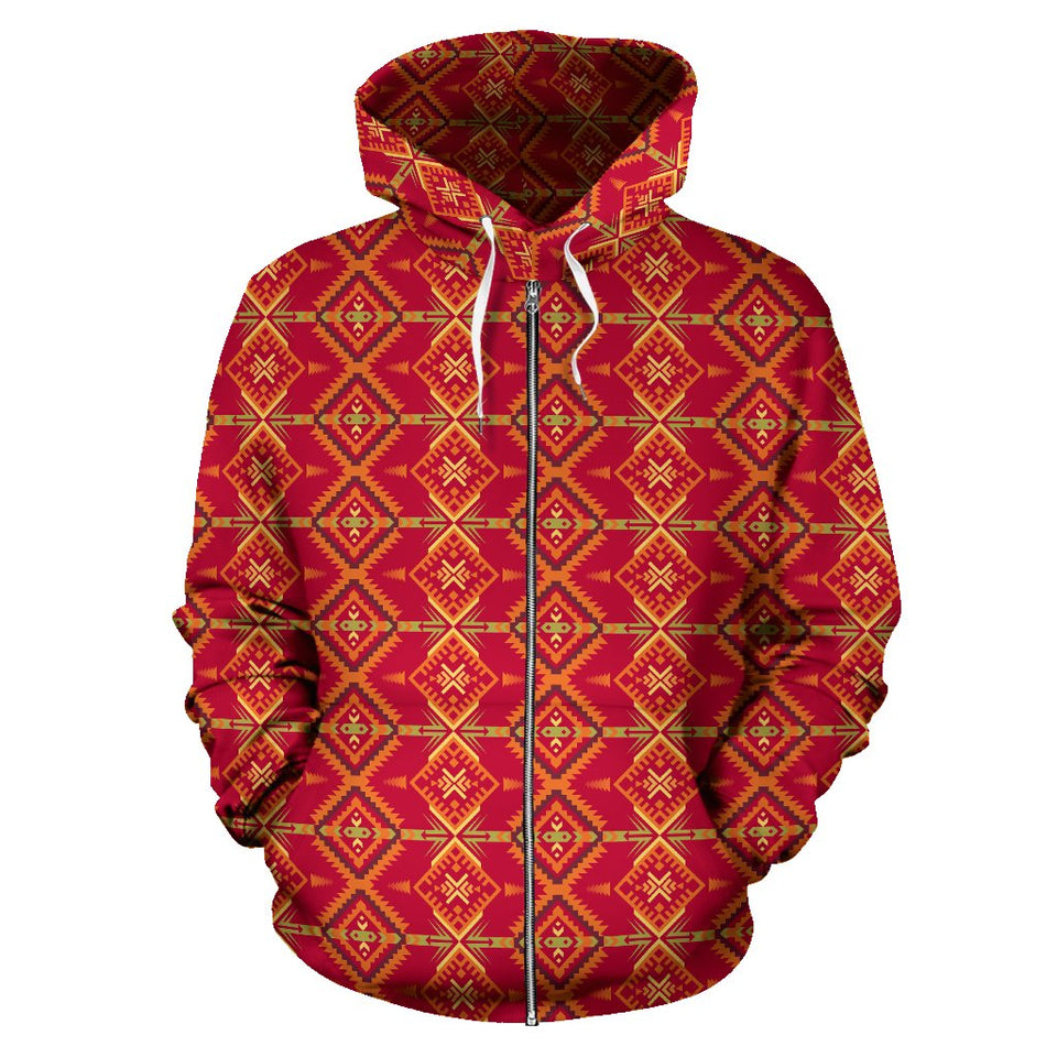 Southwest Aztec Design Themed Print Zip Up Hoodie – JTAMIGO.COM