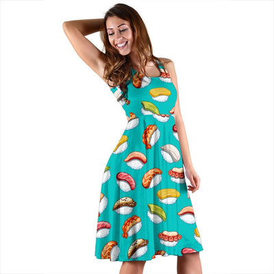 Sushi Themed Print Sleeveless Dress - JTAMIGO.COM