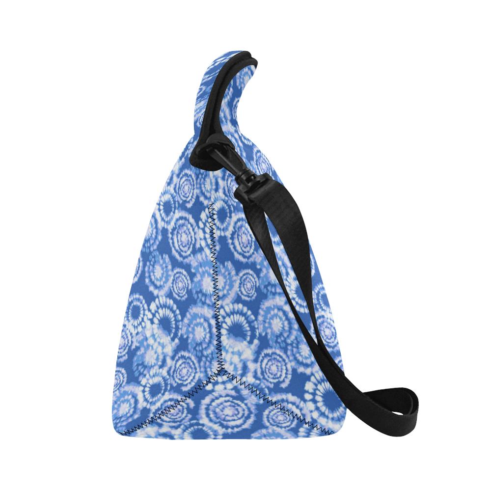 Tie Dye Blue Design Print Neoprene Lunch Bag - JTAMIGO.COM