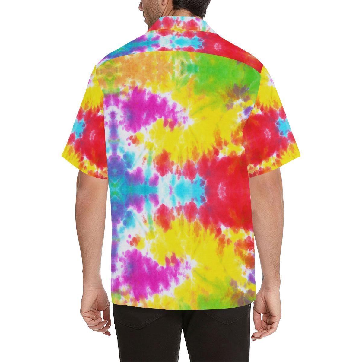 Tie Dye Rainbow Themed Print Hawaiian Shirt - JTAMIGO.COM