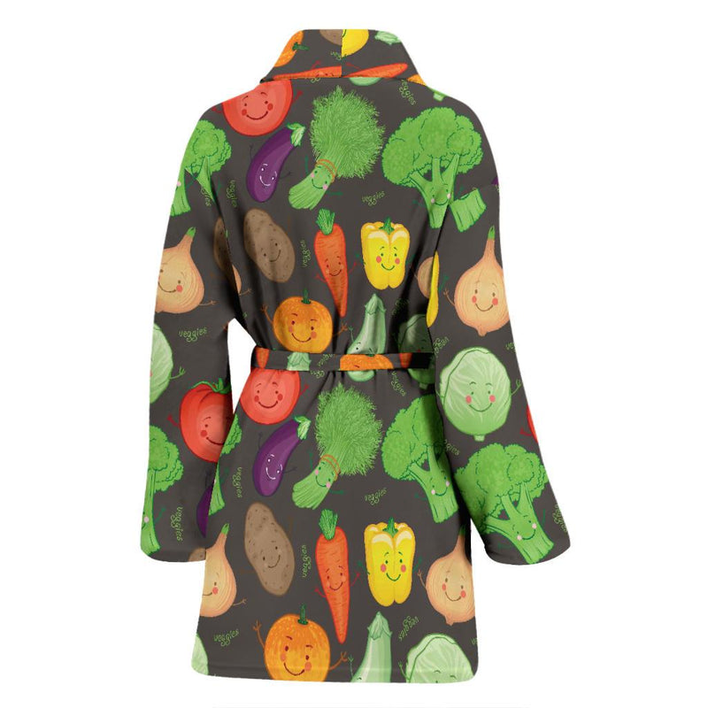 Vegan Funny Themed Design Print Women Bathrobe