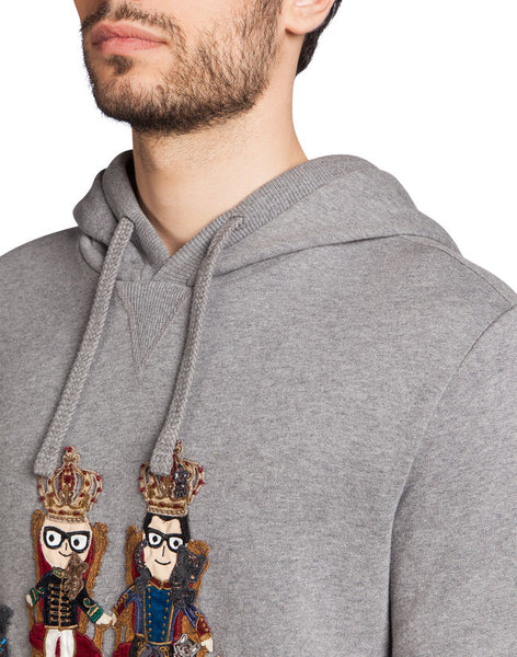 Dolce & Gabbana Cotton Sweatshirt with Designer Patches and Hood – Subt!e