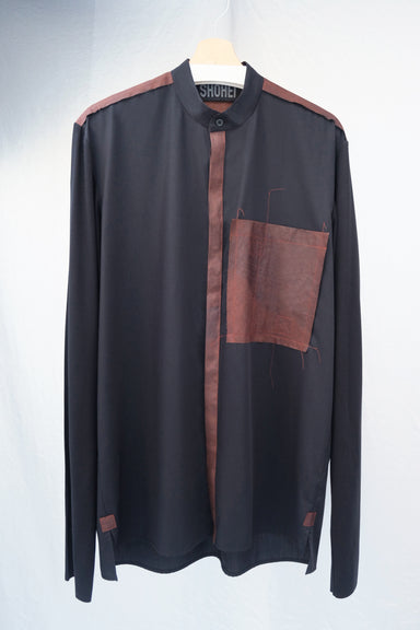 MAKATO BAND COLLAR SHIRT / Japanese cotton — Shohei-collection