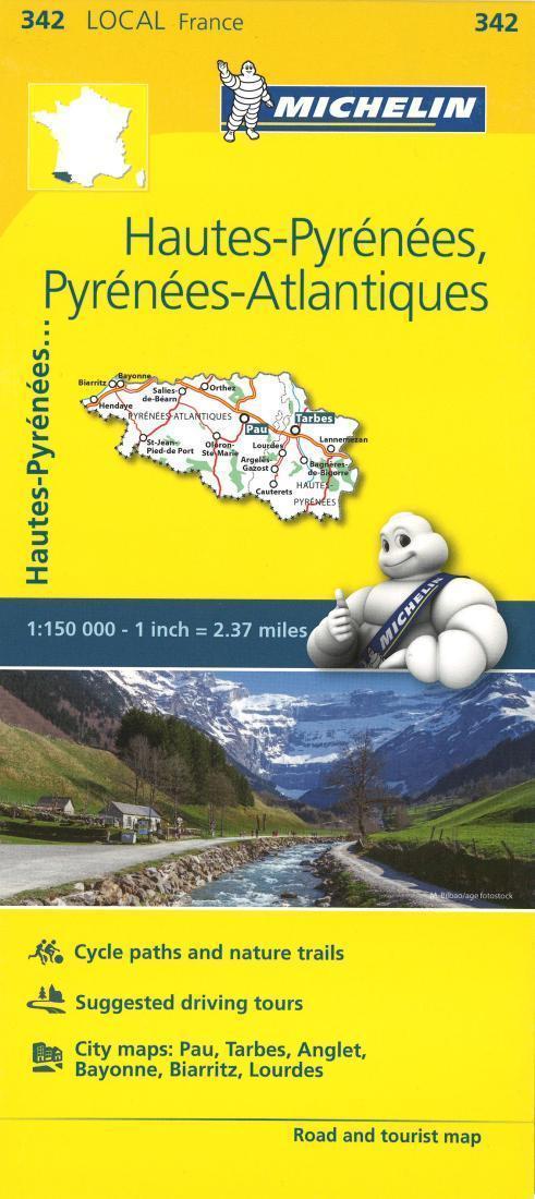 Michelin Road Maps France Hautes Pyrenees, Pyrenees Atlantique, France Road And Tourist Map | Mi –  Mapscompany - Travel Maps And Hiking Maps