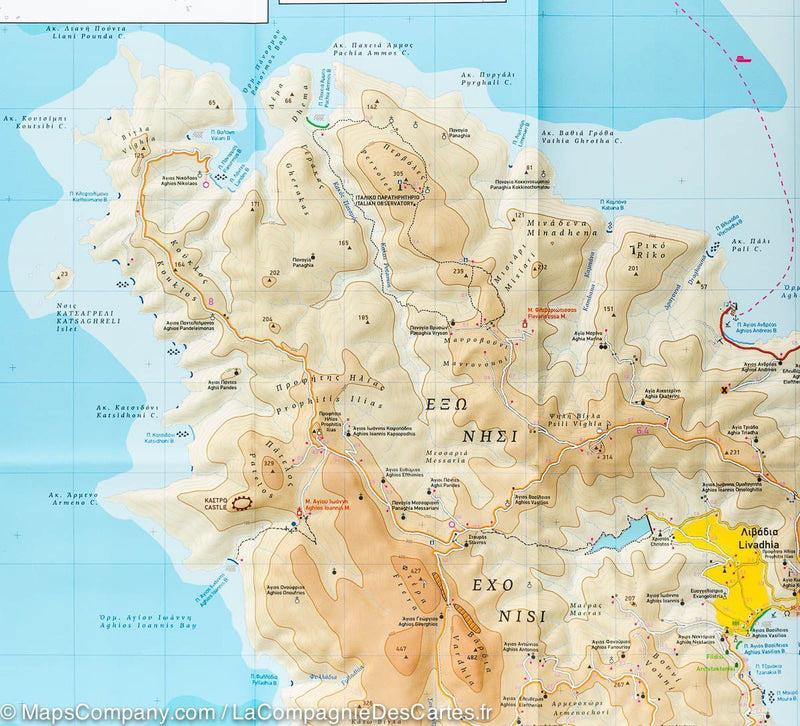 Hiking map of Astypalaea island (Greece) | Terrain Cartography