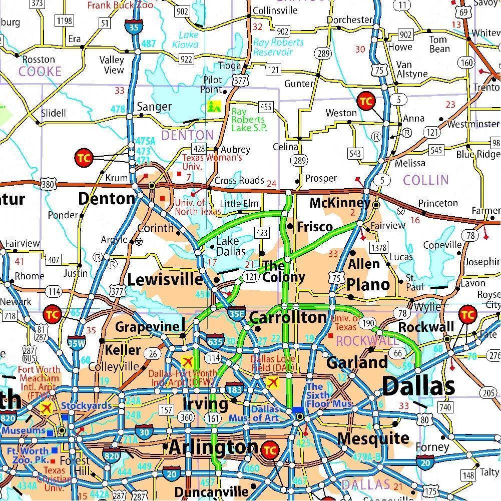 Road Map Of Texas And Oklahoma Texas & Oklahoma Road Map (176) | Michelin – Mapscompany - Travel Maps And  Hiking Maps