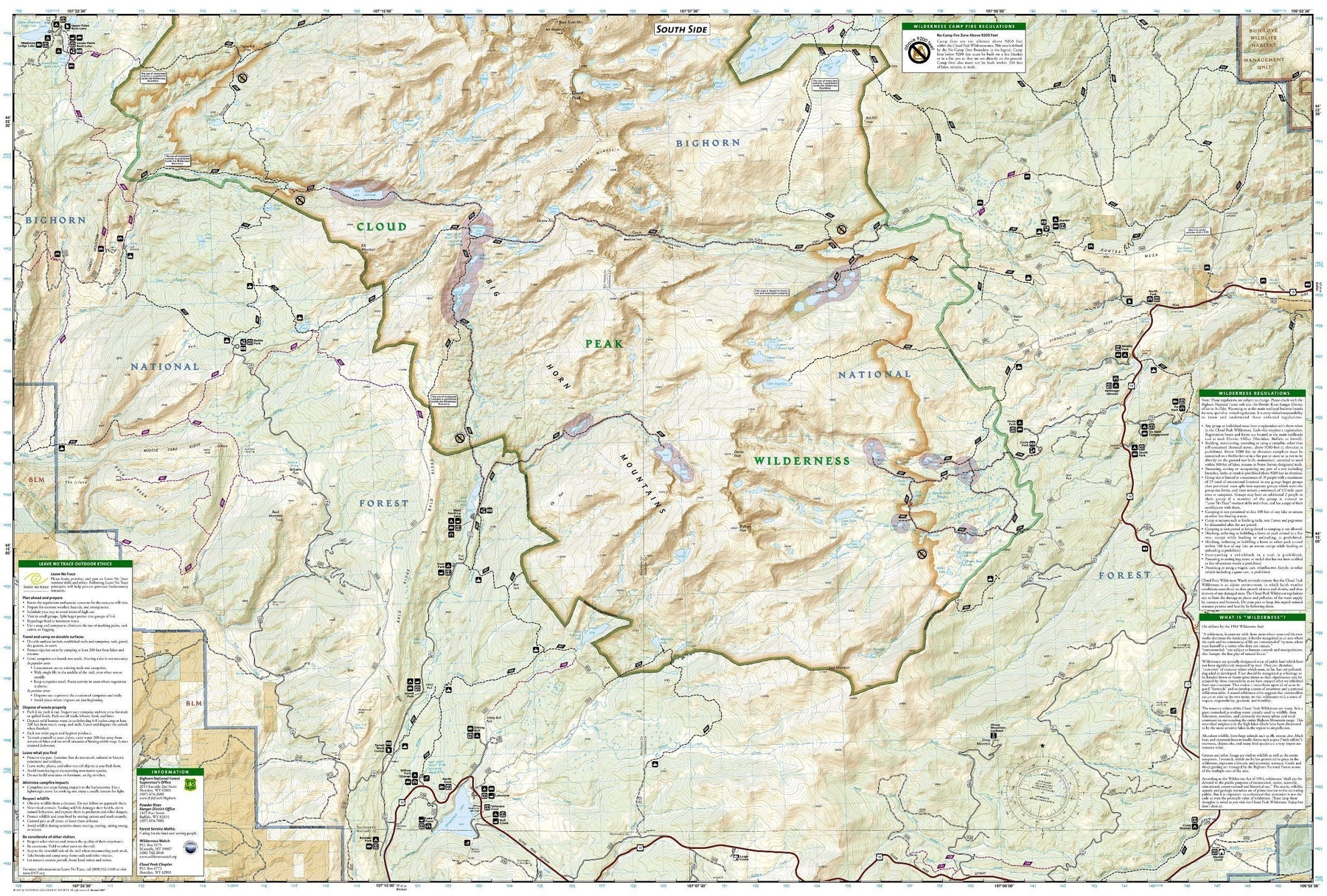 Cloud Peak Wilderness Trail Map Trails Map Of Cloud Peak Wilderness (Wyoming), # 720 | National Geogra –  Mapscompany - Travel Maps And Hiking Maps