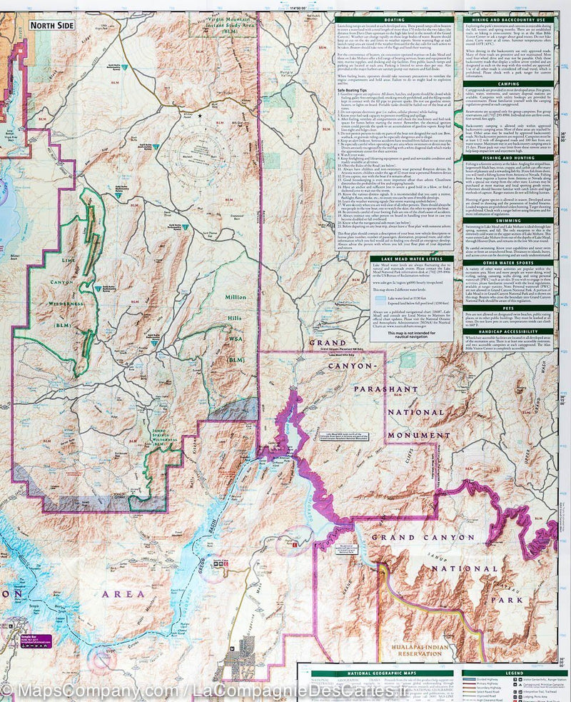 Trail Map of Lake Mead National Recreation Area (Arizona, Nevada) - 