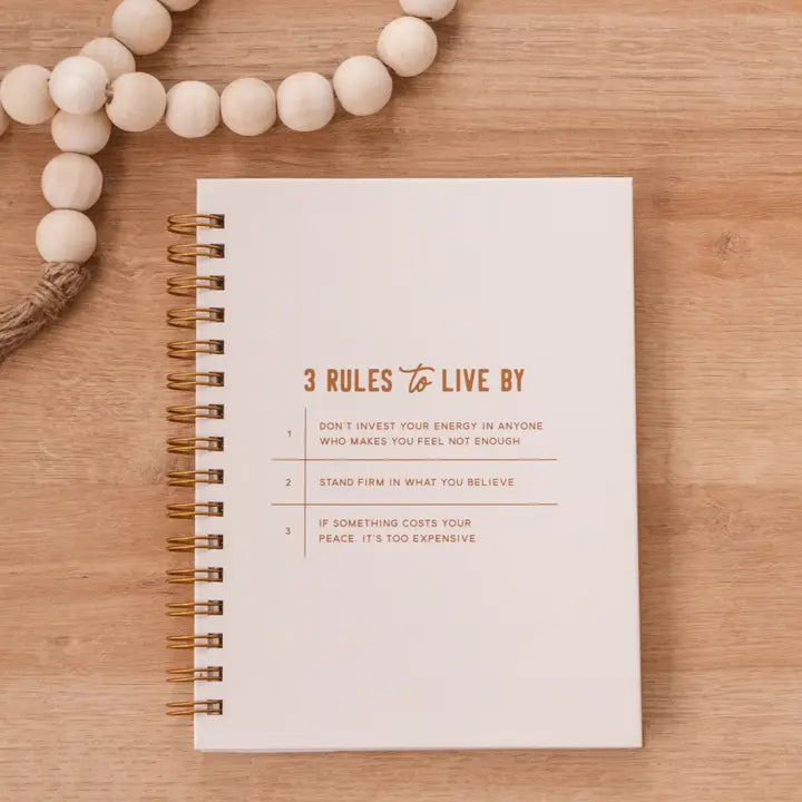 3 Rules To Live By Hardcover Journal