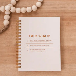 3 Rules To Live By Hardcover Journal - Creative Touch Boutique