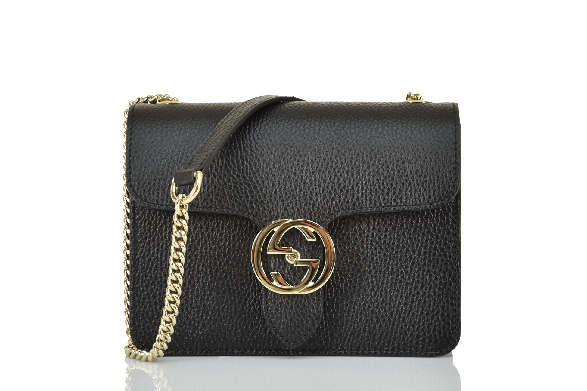 Gucci Borsa a Mano Nera Donna Pelle Dollar Calf Logo Mod. 510304 CAO0G |  