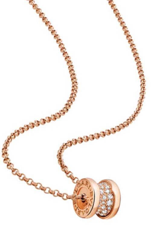 Bulgari B Zero1 Mini Necklace Pink Gold And Diamonds Cl Www Bandierajewellers Com