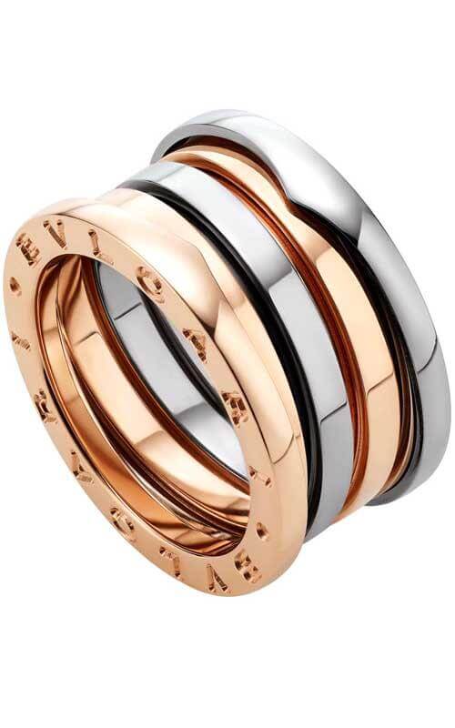 Bulgari B Zero1 4 Band Rose And White Gold Ring An8517 Bandiera Www Bandierajewellers Com