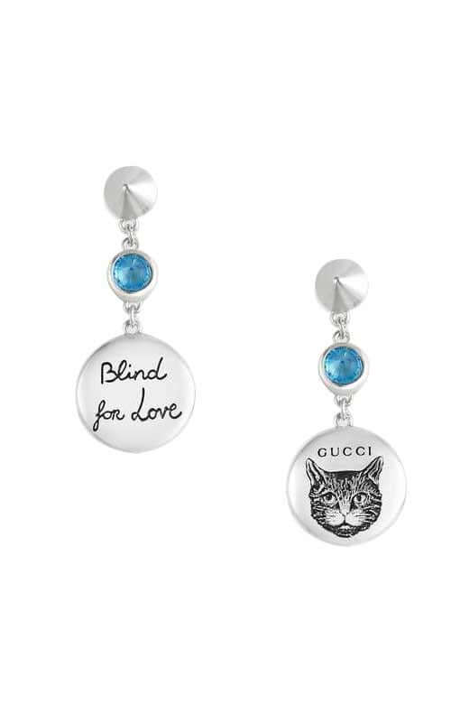 gucci blind for love cat earrings