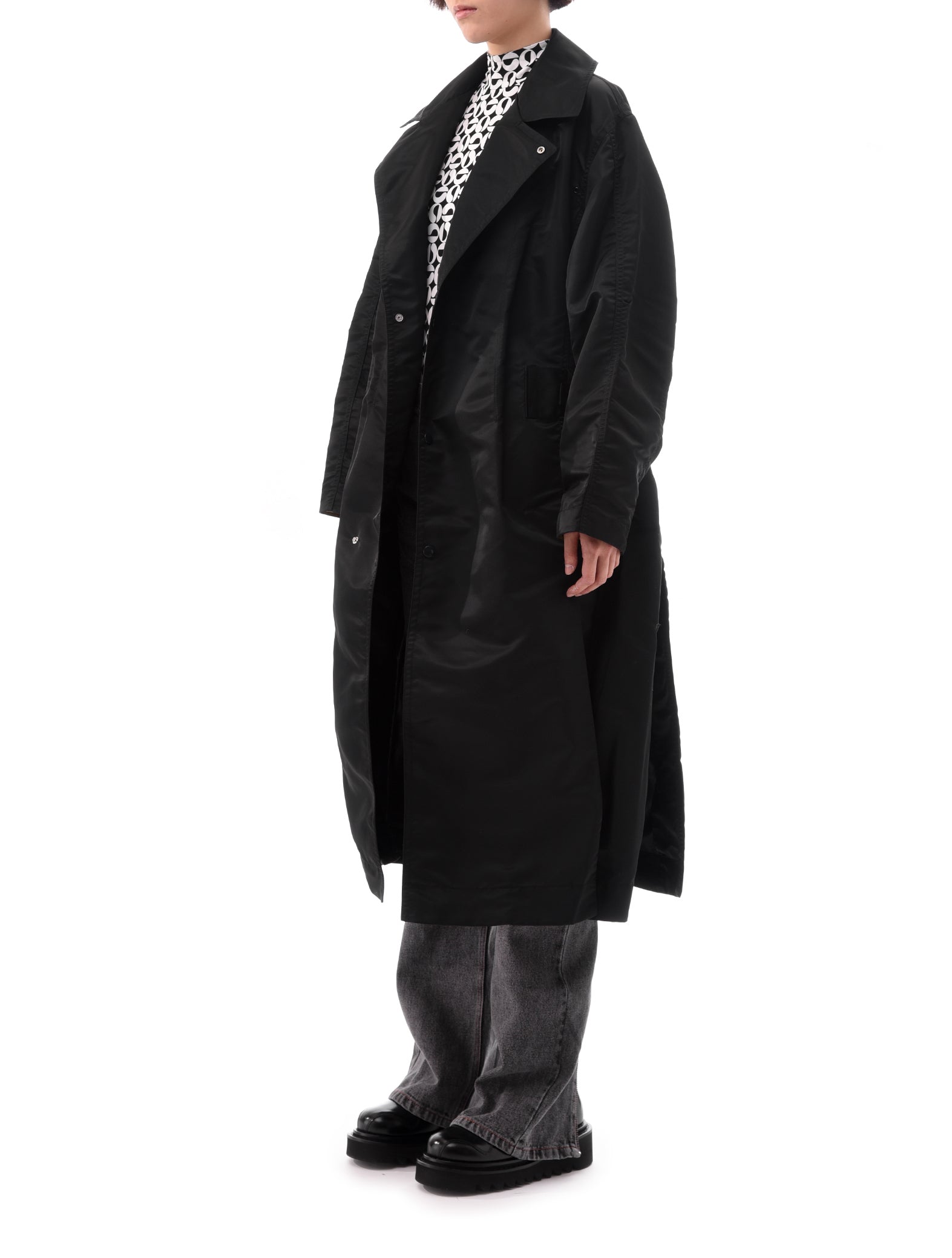 TOGA VIRILIS Nylon twill coat 2 black | myglobaltax.com