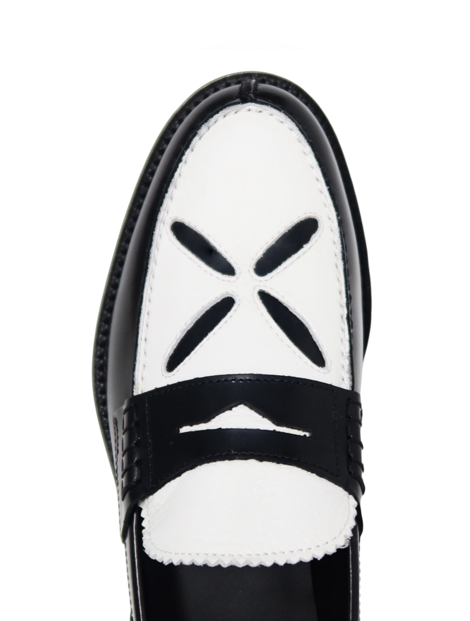 Stefan Cooke Black & White Slashed Loafers