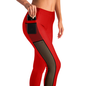 red workout leggings