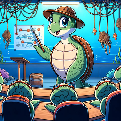 Shore Buddies Shelly the Sea Turtle explaining ocean ghost nets cartoon.png