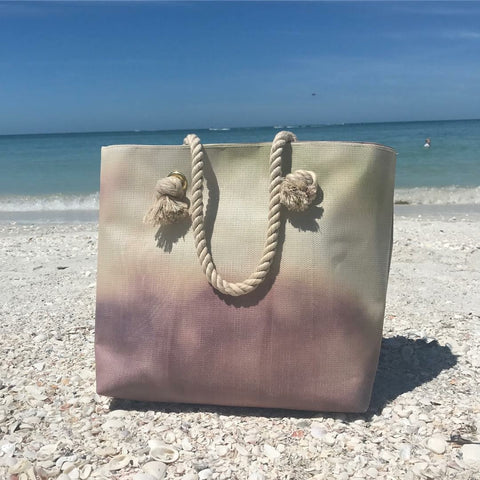 Recycled bag on beach