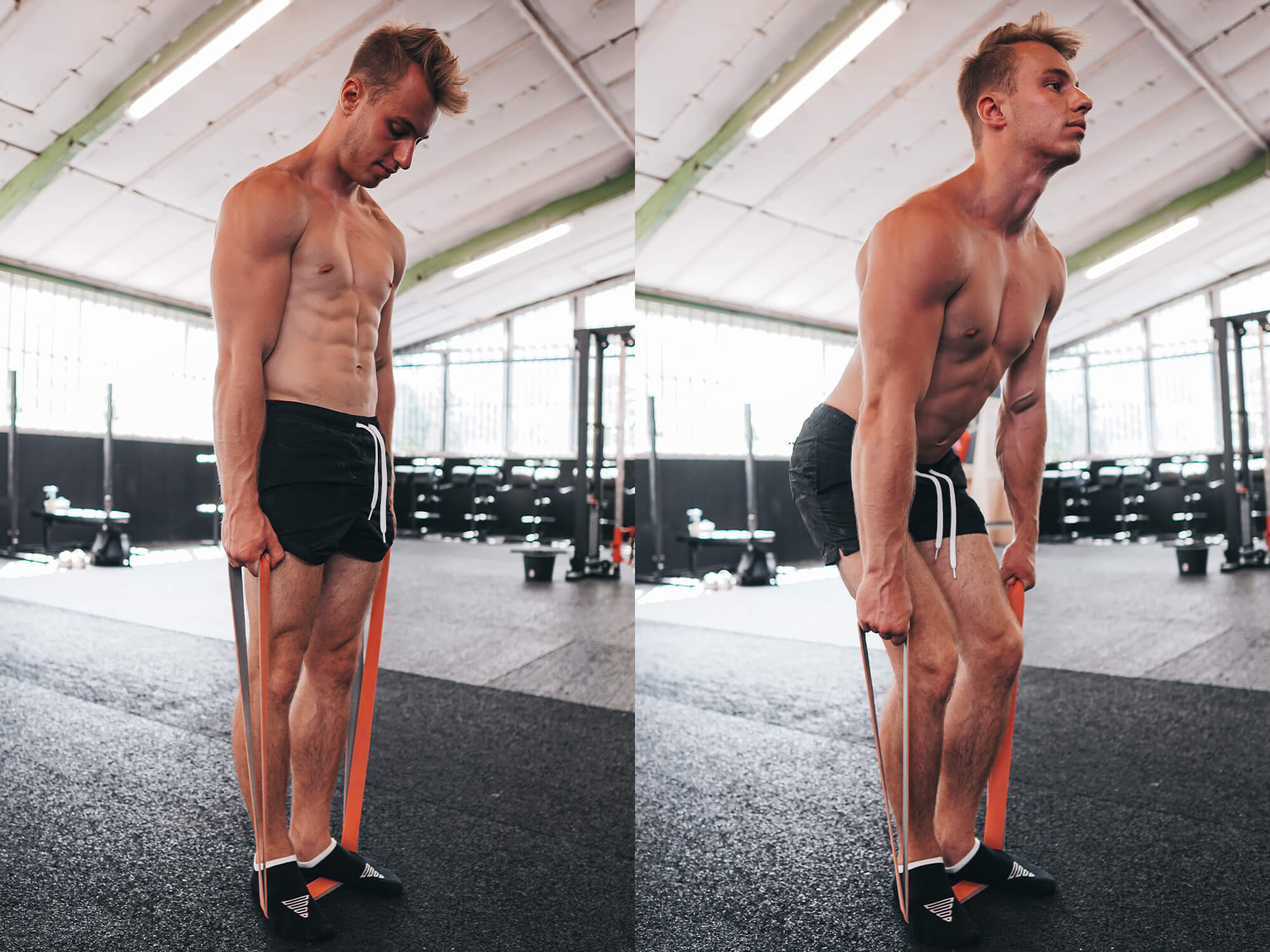 deadlifts in calisthenics with a resistance band