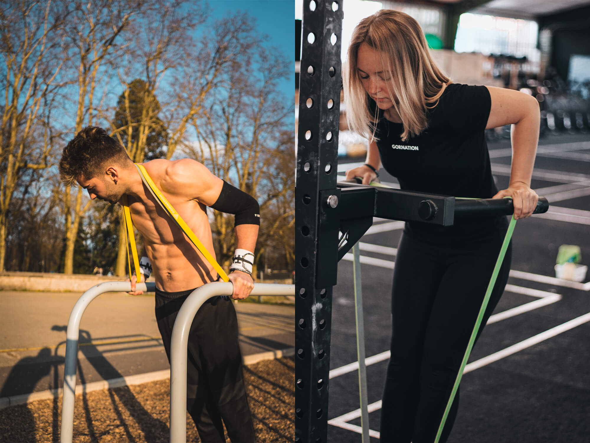 using a resistance bands for dips in calisthenics