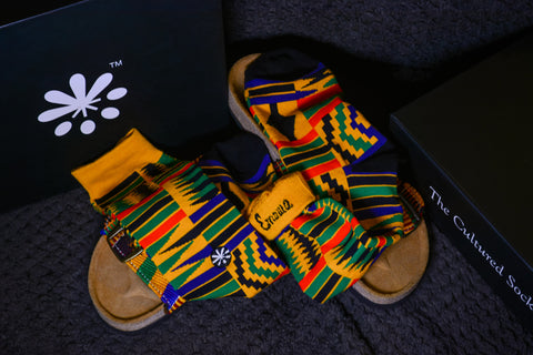 Designing socks inspired by symbolic cultural elements in Africa. All socks aren’t created the same. Shop from our line of combed cotton and Egyptian cotton socks for both men and women. Refresh your wardrobe with some colorful African print dress socks and sport socks.