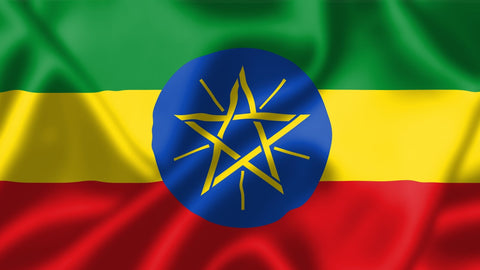 Ethiopian flag with Pan-African colors