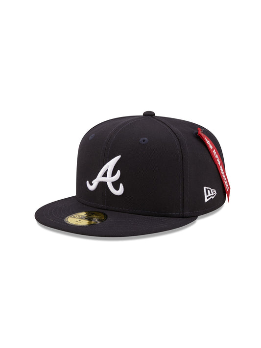 알파 인더스트리 X MLB X New Era 볼캡 Atlanta Braves 59Fifty Fitted Hat , MLB© x Alpha x New Era , 알파 인더스트리 Alpha Industries,NAVY