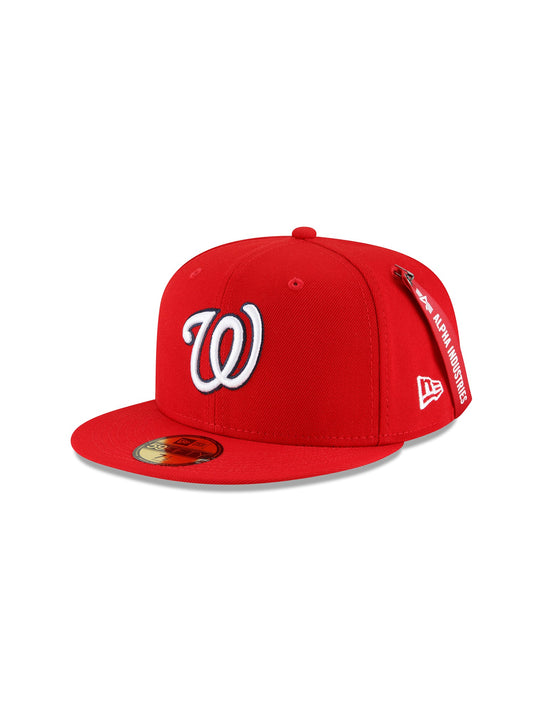 알파 인더스트리 X MLB X New Era 볼캡 Washington Nationals 59Fifty Fitted Hat , MLB© x Alpha x New Era , 알파 인더스트리 Alpha Industries,RED