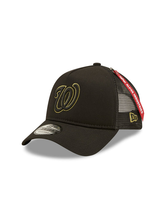 알파 인더스트리 X MLB X New Era 볼캡 Washington Nationals 940 Hat , MLB© x Alpha x New Era , 알파 인더스트리 Alpha Industries,BLACK