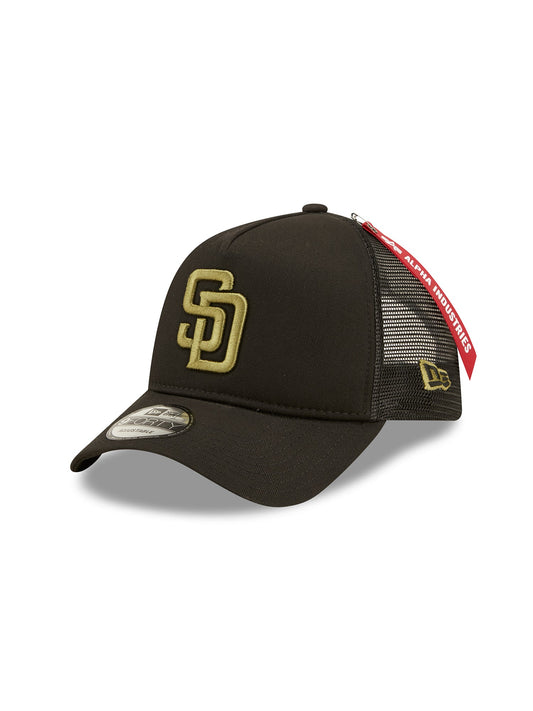 알파 인더스트리 X MLB X New Era 볼캡 San Diego Padres 940 Hat , MLB© x Alpha x New Era , 알파 인더스트리 Alpha Industries,BLACK