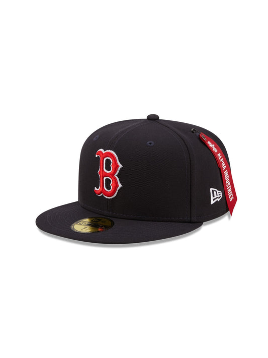 알파 인더스트리 X MLB X New Era 볼캡 Boston Red Sox 59Fifty Fitted Hat , MLB© x Alpha x New Era , 알파 인더스트리 Alpha Industries,NAVY