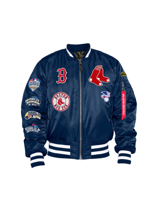 알파 인더스트리 X MLB X New Era 봄버 자켓 Boston Red Sox MA-1 Bomber Jacket , MLB© x Alpha x New Era , 알파 인더스트리 Alpha Industries,REPLICA BLUE