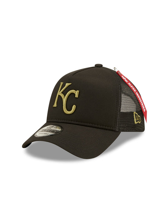 알파 인더스트리 X MLB X New Era 볼캡 Kansas Royals 59Fifty Fitted Hat , MLB© x Alpha x New Era , 알파 인더스트리 Alpha Industries,BLACK