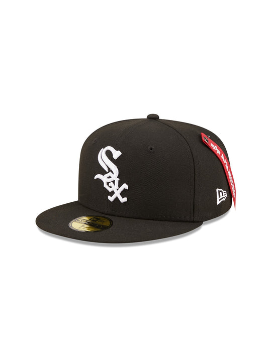 알파 인더스트리 X MLB X New Era 볼캡 Chicago White Sox 59Fifty Fitted Hat , MLB© x Alpha x New Era , 알파 인더스트리 Alpha Industries,BLACK