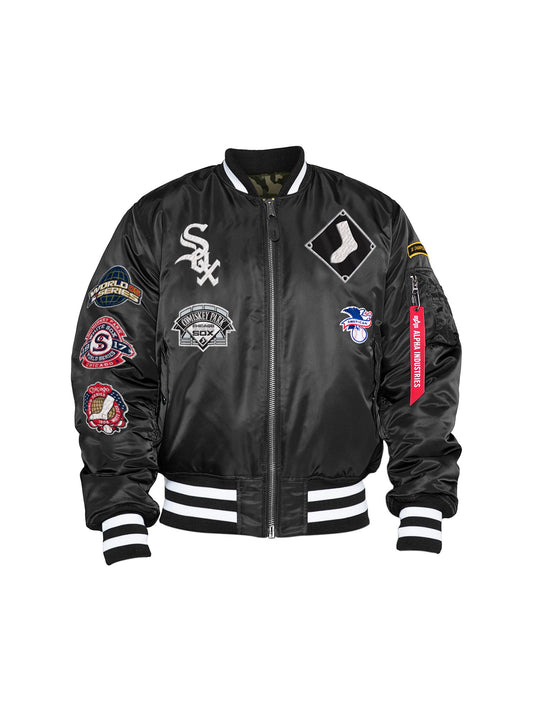 알파 인더스트리 X MLB X New Era 봄버 자켓 Chicago White Sox MA-1 Bomber Jacket , MLB© x Alpha x New Era , 알파 인더스트리 Alpha Industries,BLACK